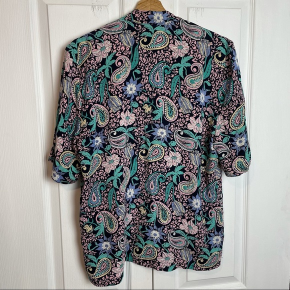 Double Breasted Retro Patterned Blouse - Picture 8 of 10